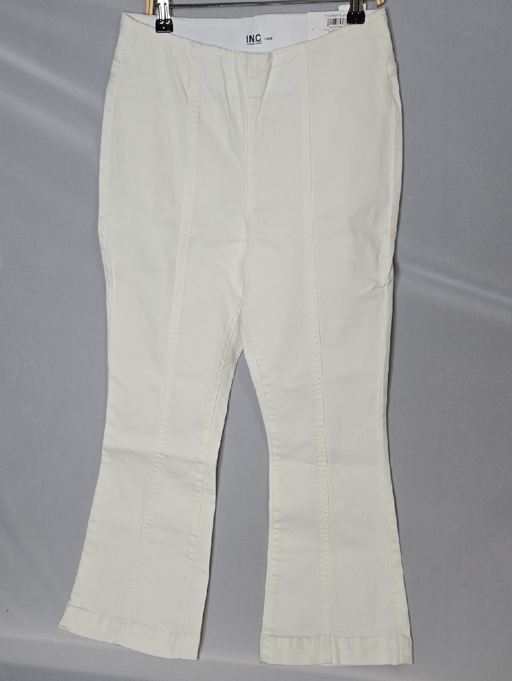 INC International Concepts Bright White Flare Crop High-Rise Pants 8 NWImperfect